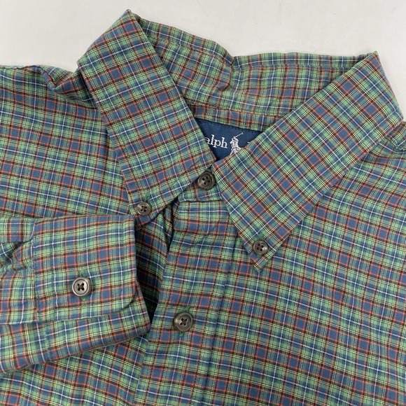 Ralph Lauren Other - Ralph Lauren Button Down Shirt Mens Large Green Plaid Custom Cotton‎ Long Sleeve